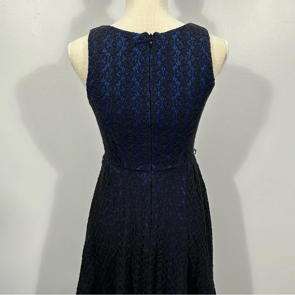 Lace overlay sleeveless skater dress size 1/2 - Picture 5 of 10